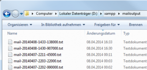 Ordner mit ausgehenden Mails bei XAMPP